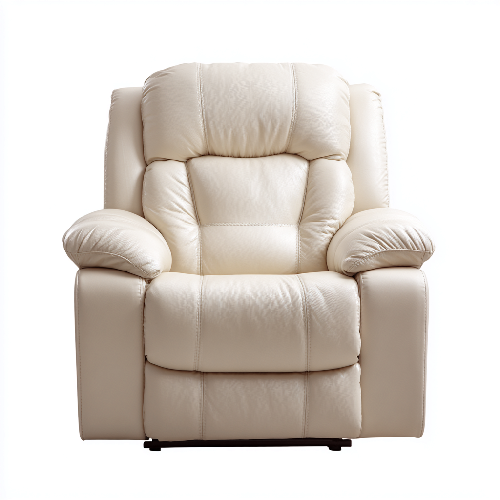 Liegesessel-Kunstleder-95x90x103 cm-Creme-Relaxfunktion-Homiupnest