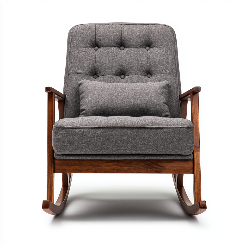 Schaukelstühle-Stoff-Holz-100x70x105 cm-Grau-Klassisches Design-Homiupnest