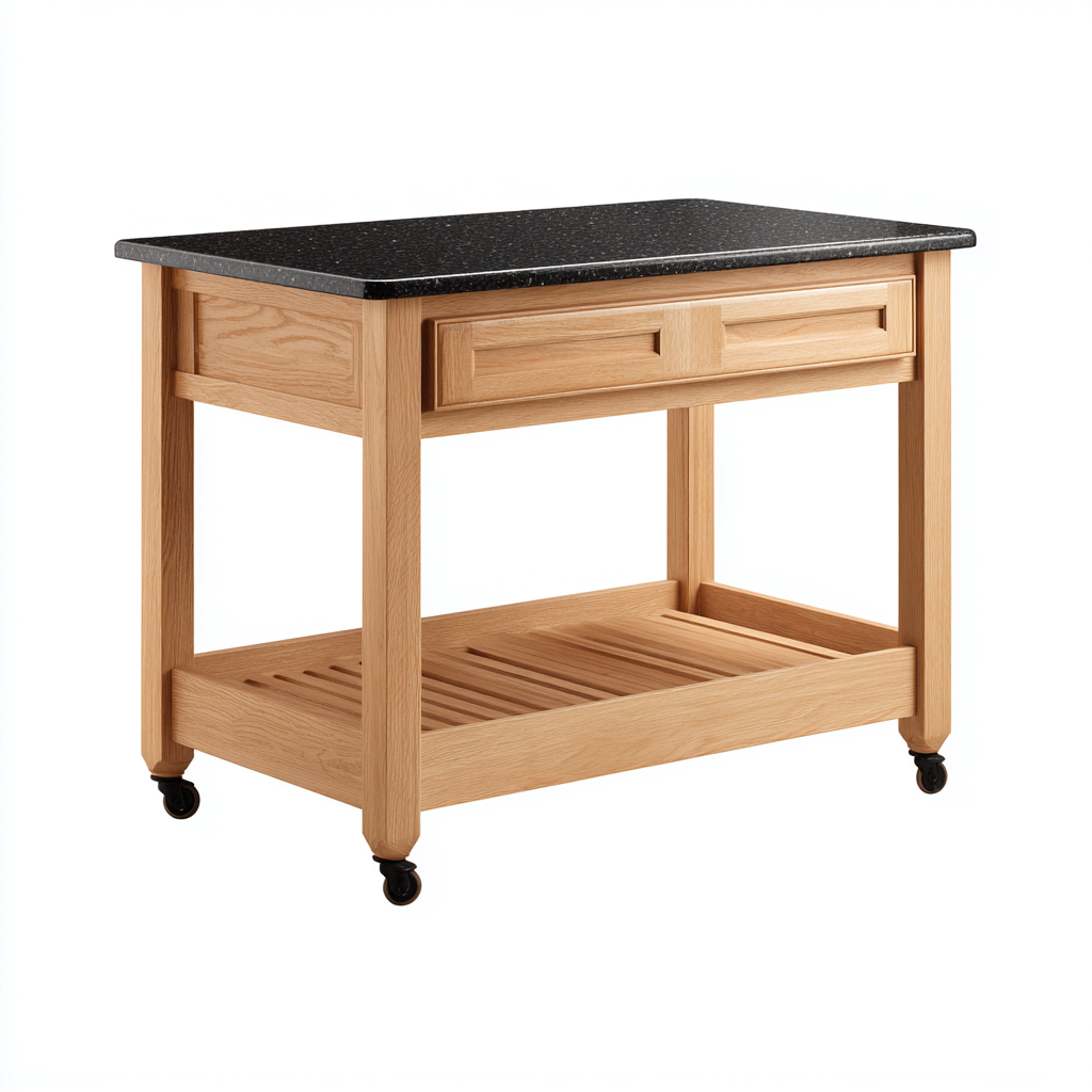 Kücheninsel-Holzwerkstoff-90x55x90 cm-Eichefarben-Schwarz-Modern-Homiupnest