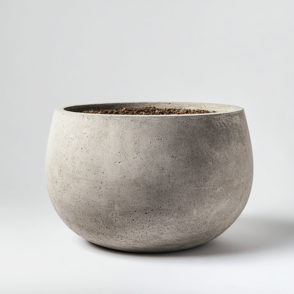 Pflanzgefäß - Faserbeton - 45x45x35 cm - Hellgrau - minimalistischer Stil-Homiupnest