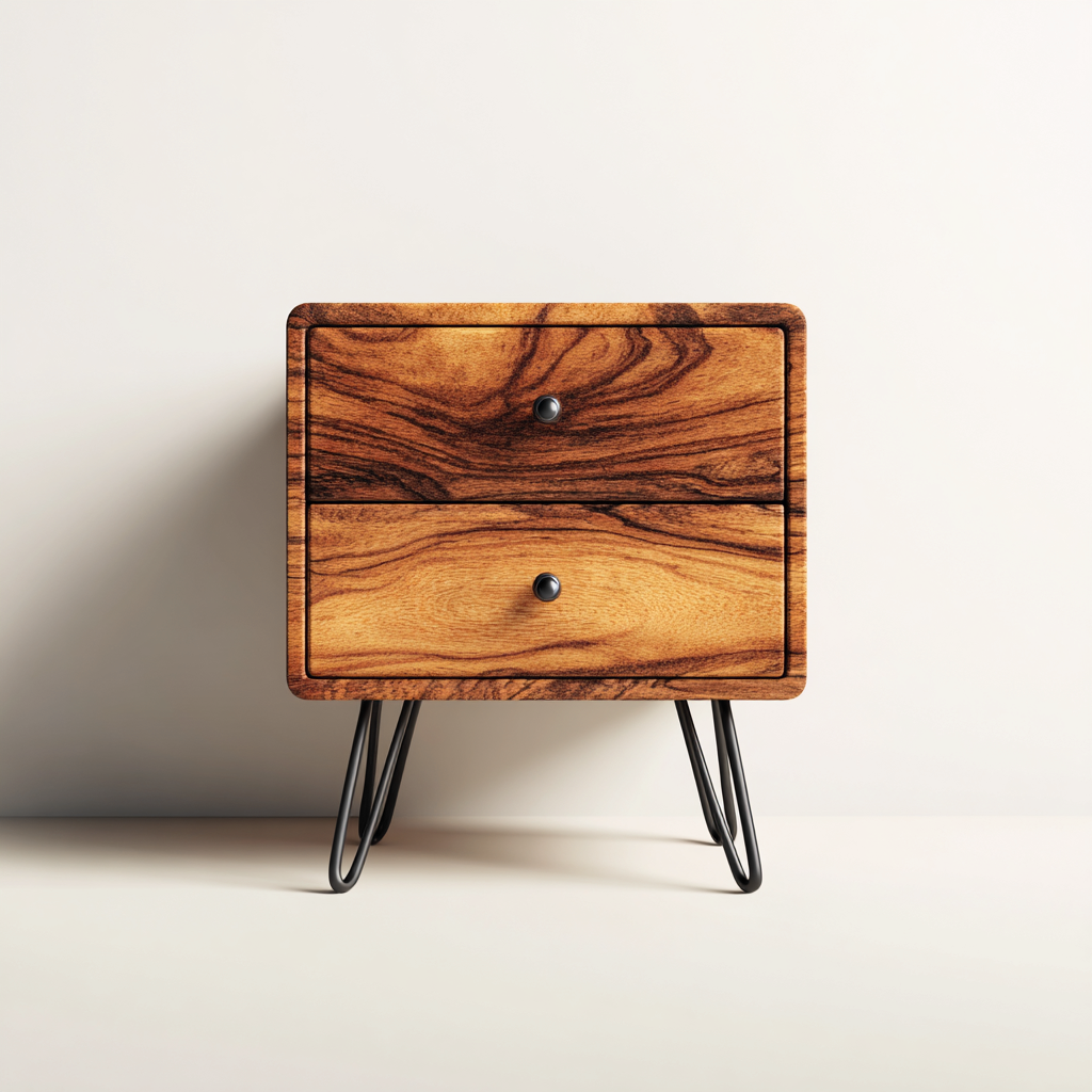 Nachttisch - Holzwerkstoff - 46x38x57 cm - braun-schwarz - modernes Design-Homiupnest