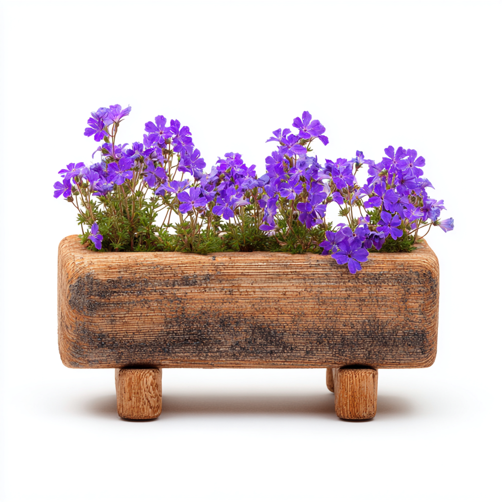 Pflanzgefäß - Massivholz - 30x15x20 cm - Hellbraun - rustikaler Stil-Homiupnest