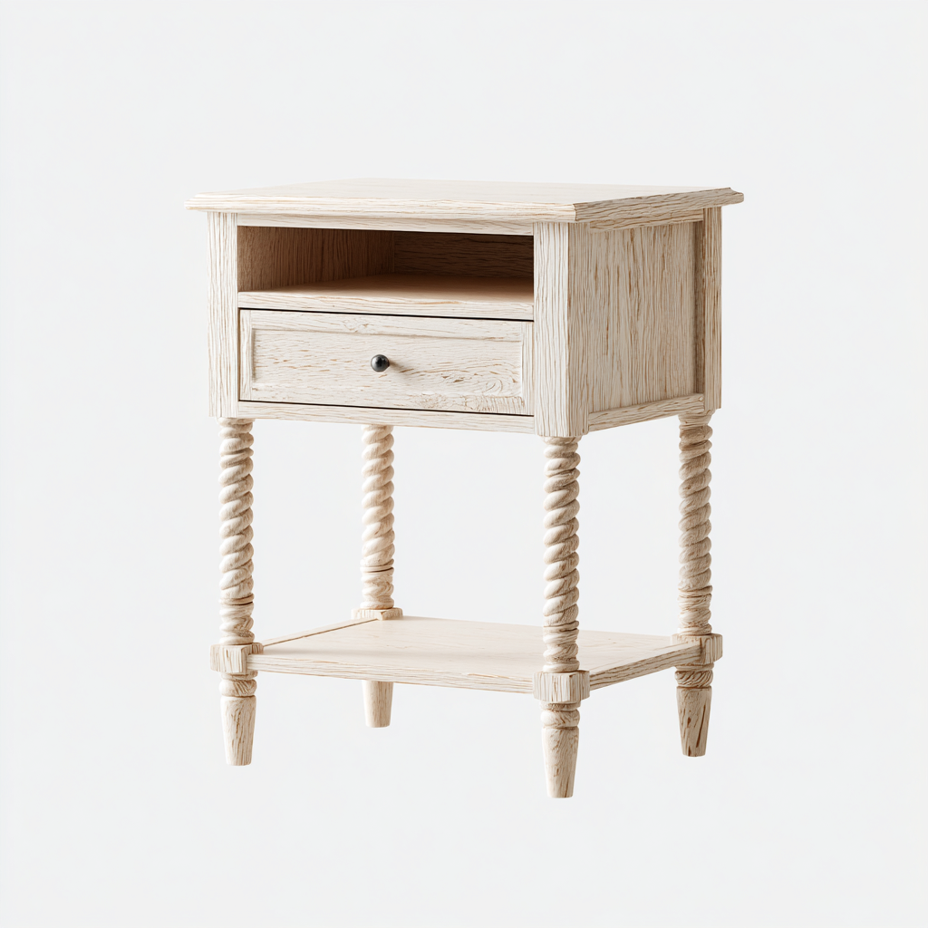 Nachttisch - Holzwerkstoff - 48x37x63 cm - weiß - klassisches Design-Homiupnest