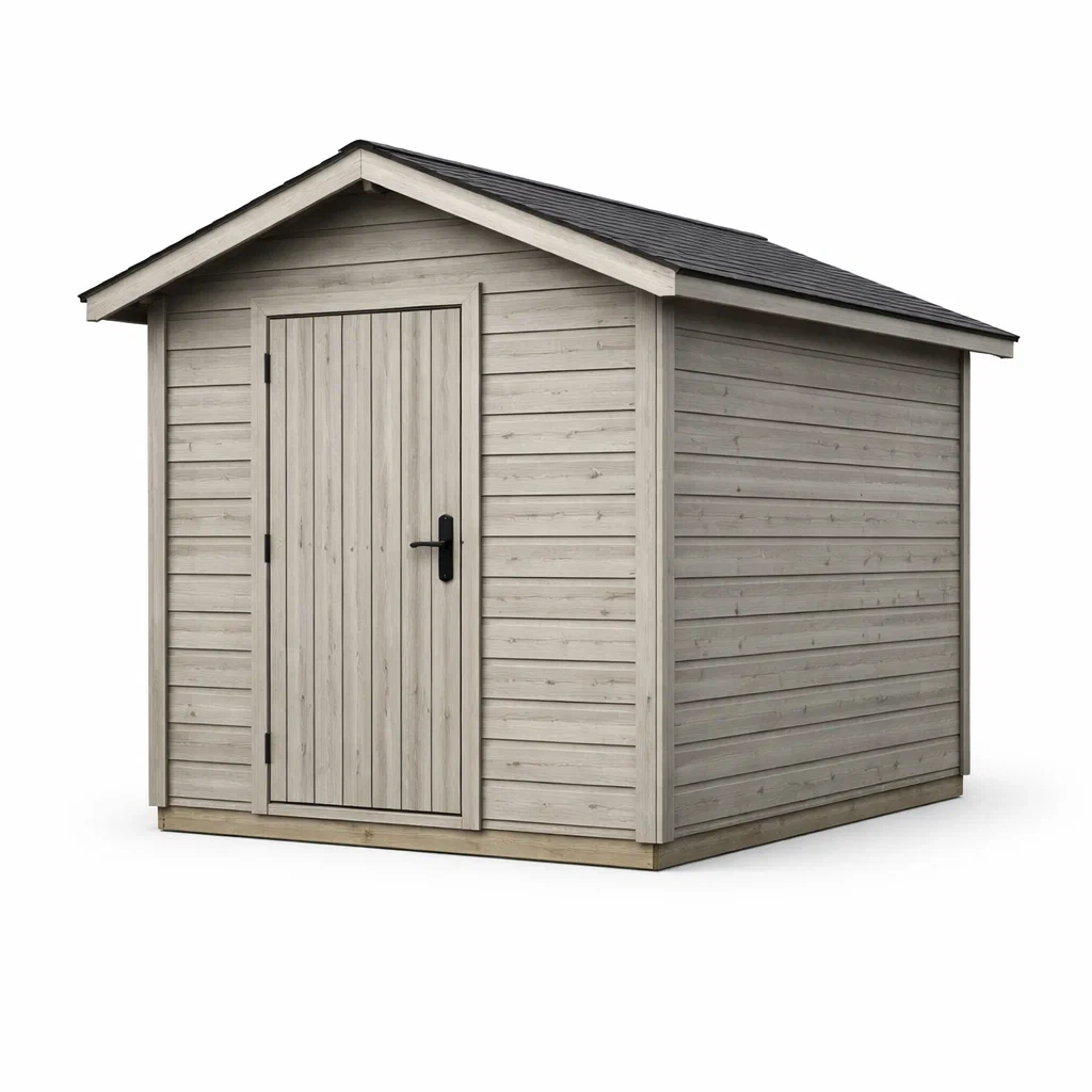 Abri de jardin en bois gris clair-WARMDECORLIVING