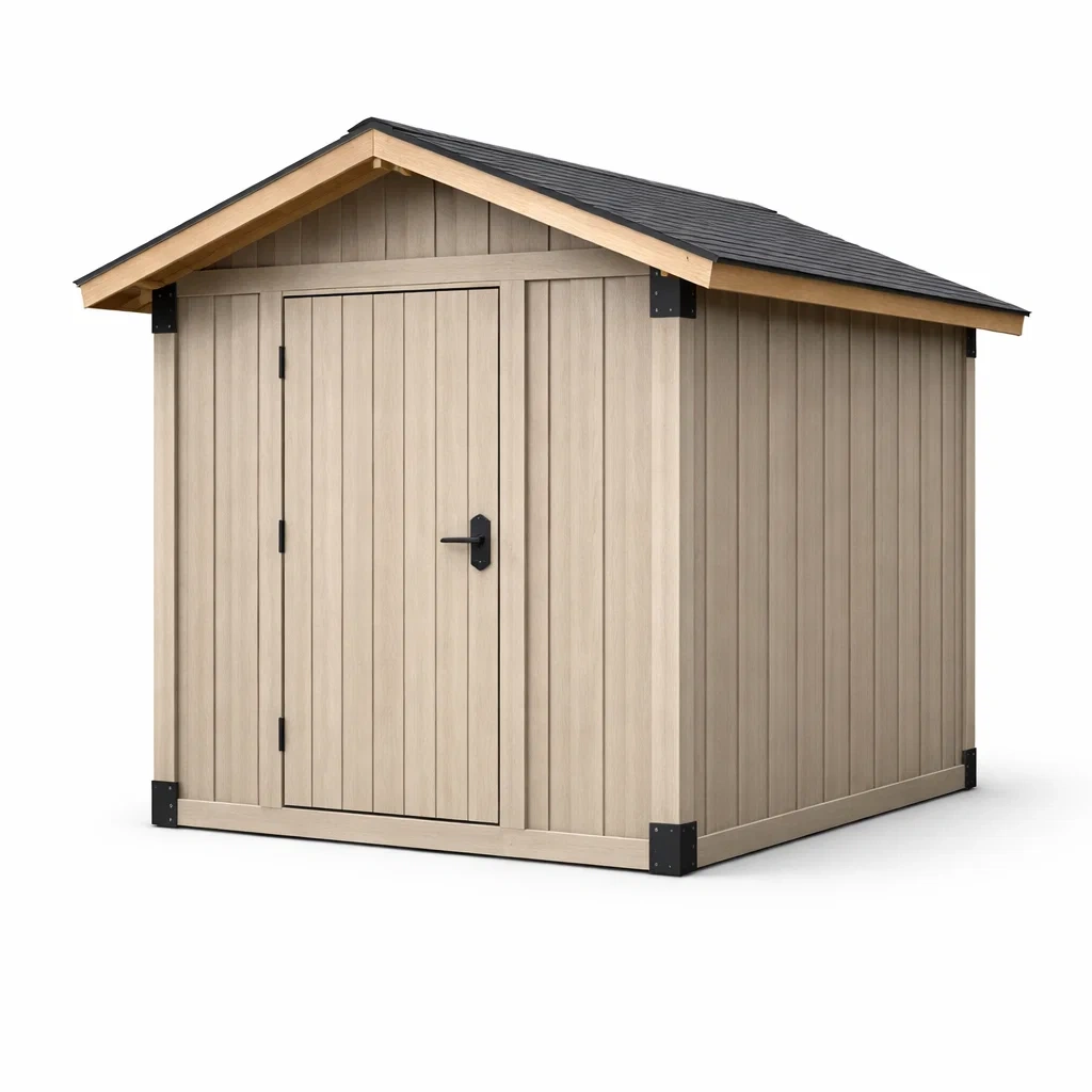 Abri de jardin en polypropylène et métal beige-WARMDECORLIVING