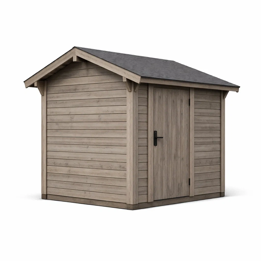 Abri de jardin en bois gris-WARMDECORLIVING