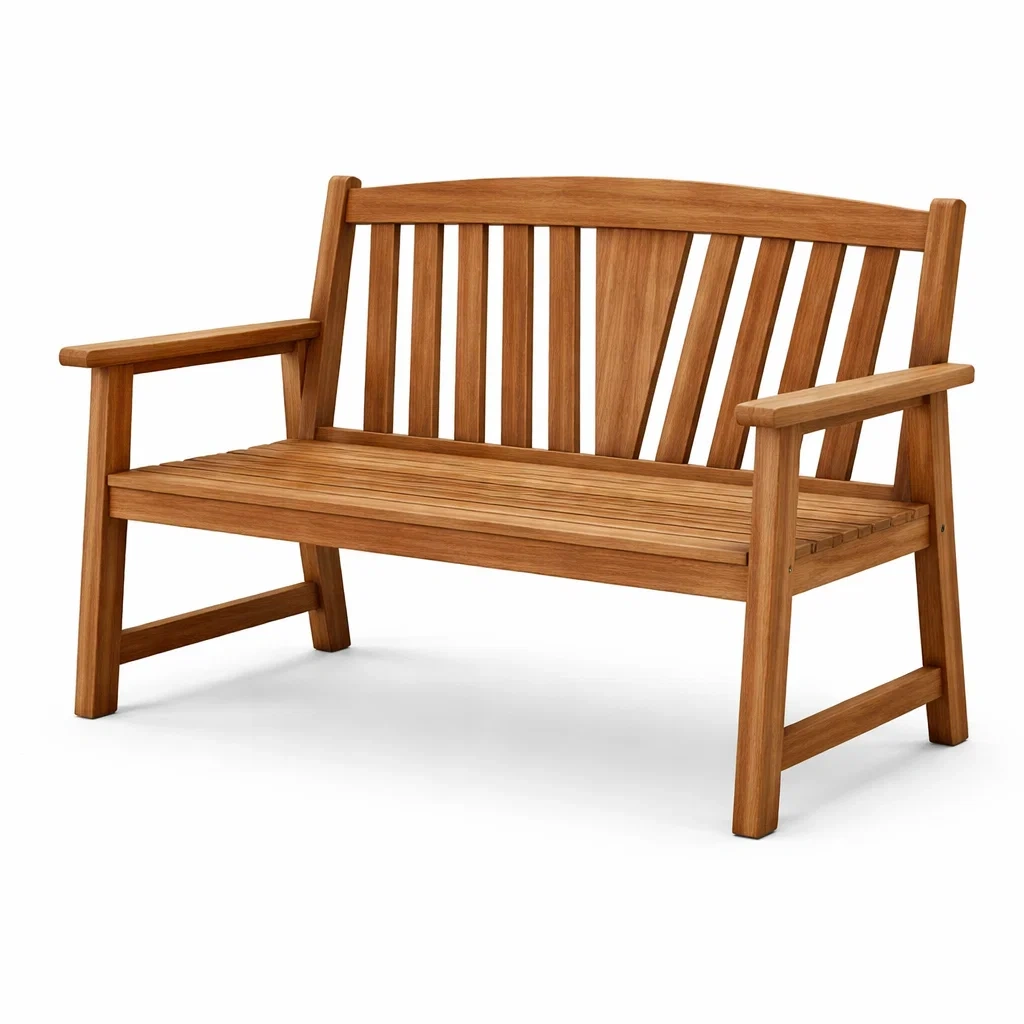Banc de jardin en bois de teck-WARMDECORLIVING