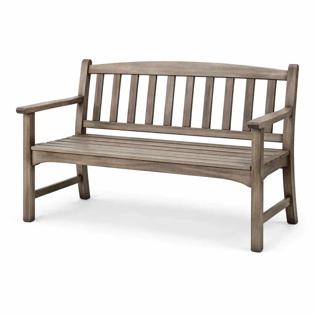 Banc en bois d'acacia gris-WARMDECORLIVING