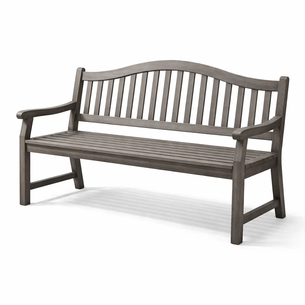 Banc en bois d'acacia gris foncé-WARMDECORLIVING