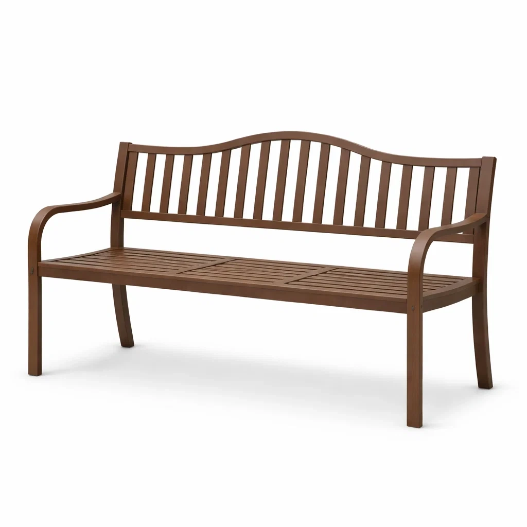 Banc de jardin en bois d'acacia marron-WARMDECORLIVING