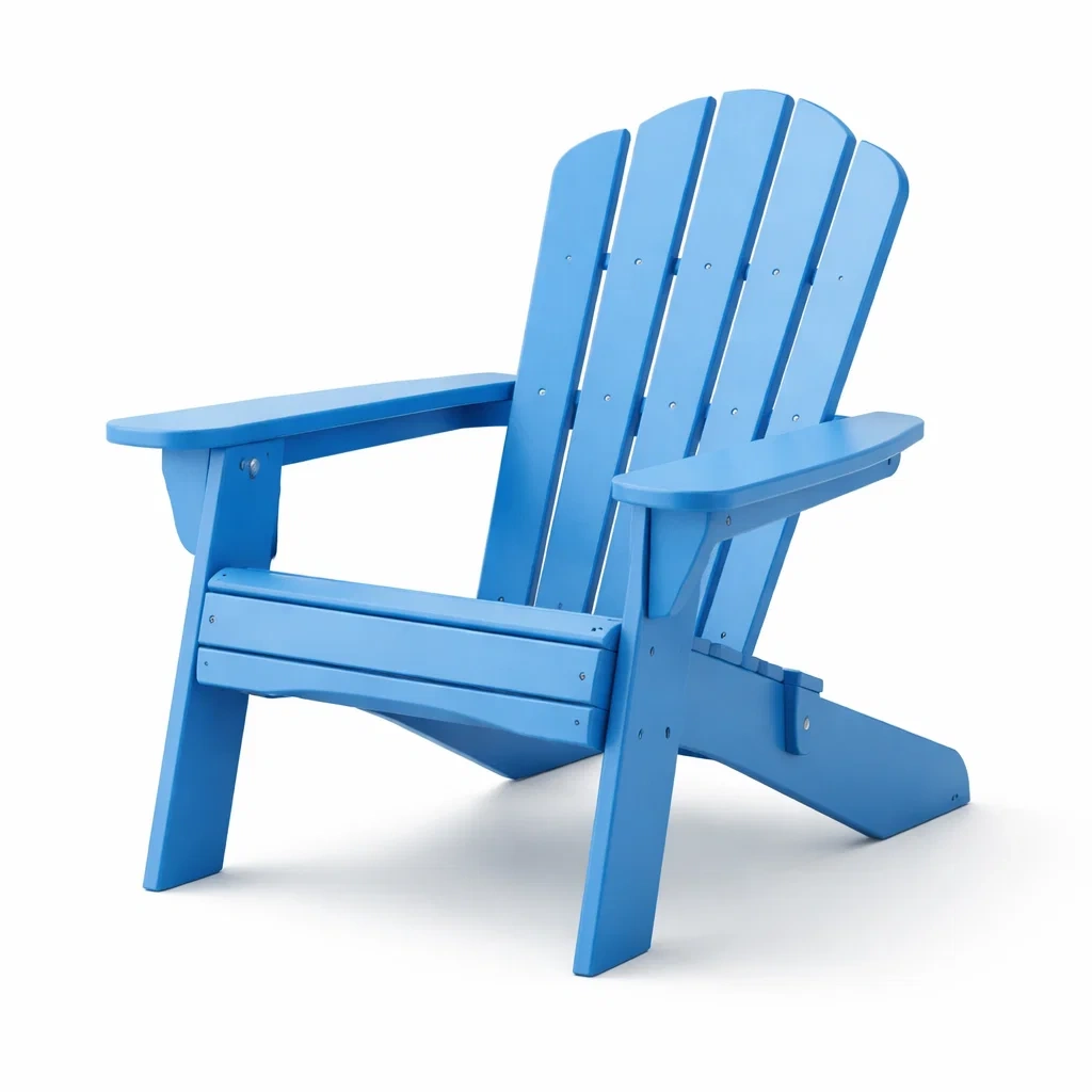 Chaise adirondack extérieure en plastique bleu-WARMDECORLIVING