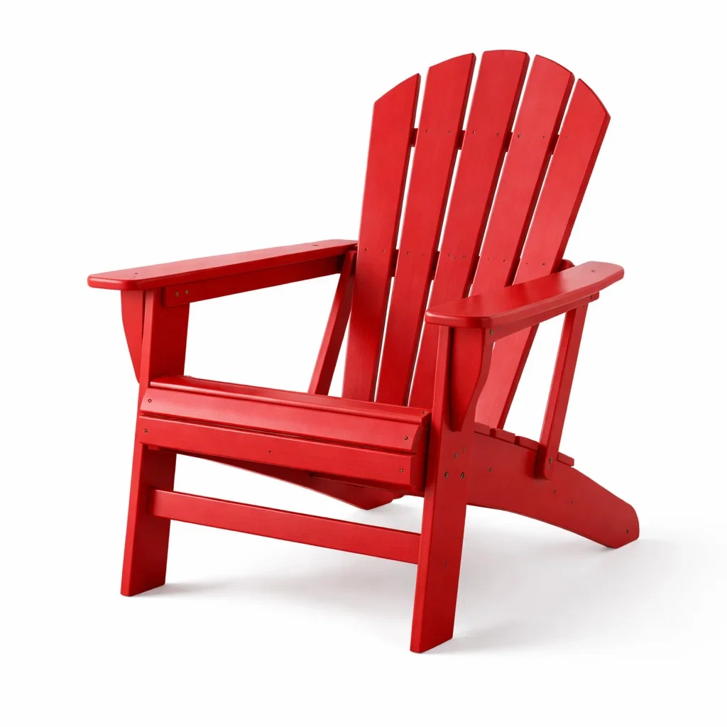 Chaise adirondack en bois composite rouge-WARMDECORLIVING