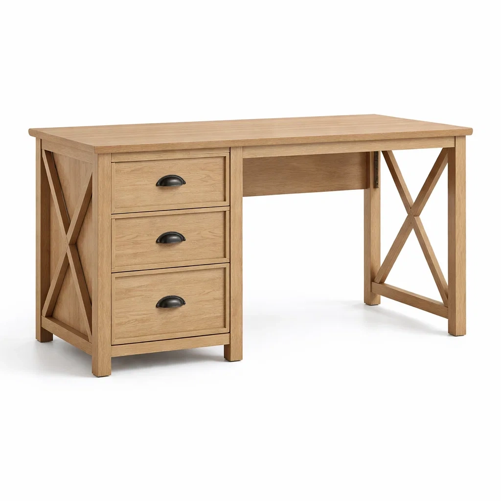 Bureau en bois avec tiroirs bureau-ELEGANTROOMcraft