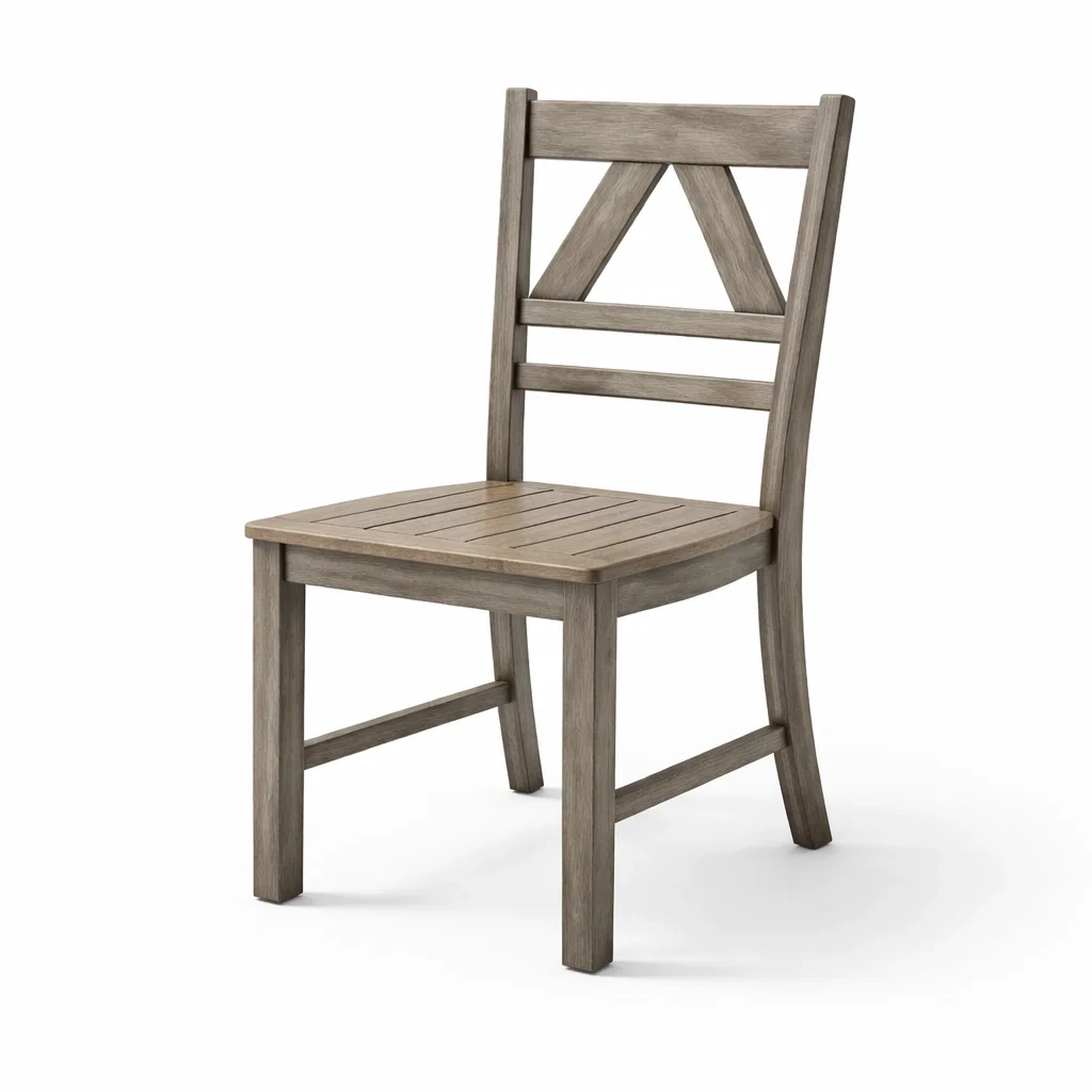 Chaises de salle à manger en bois gris avec dossier en croix-ELEGANTROOMcraft