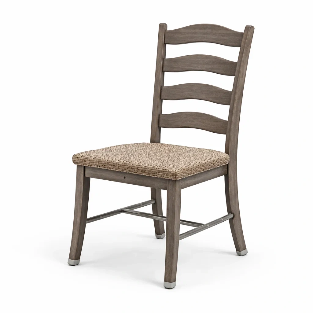 Chaises de salle à manger en bois avec assise en rotin-ELEGANTROOMcraft