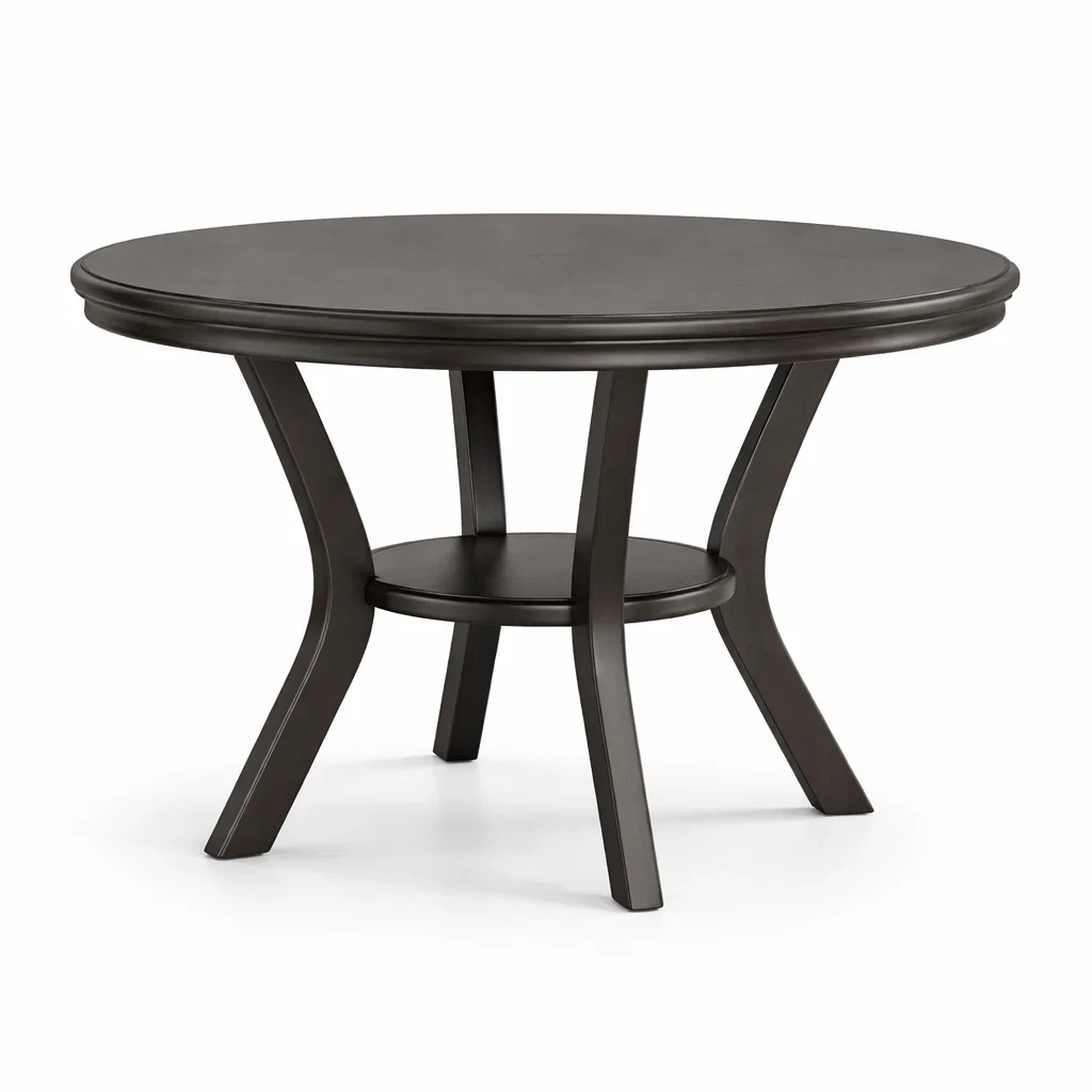 Table à manger ronde en bois noir-ELEGANTROOMcraft