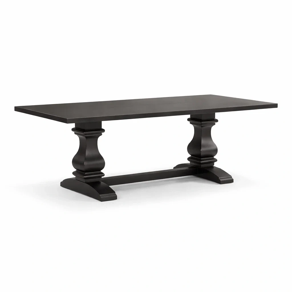 Table à manger rectangulaire en bois noir-ELEGANTROOMcraft