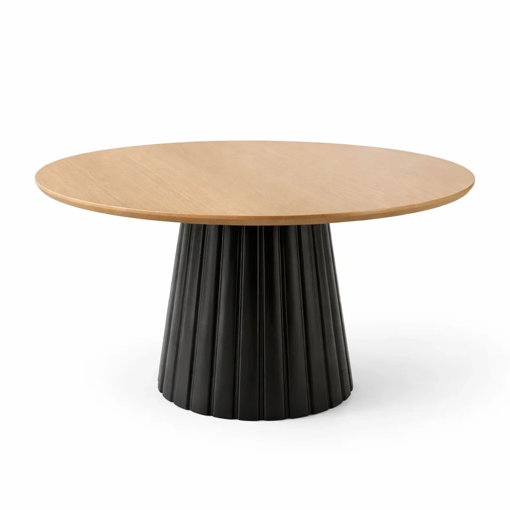 Table à manger ronde en bois et métal-ELEGANTROOMcraft