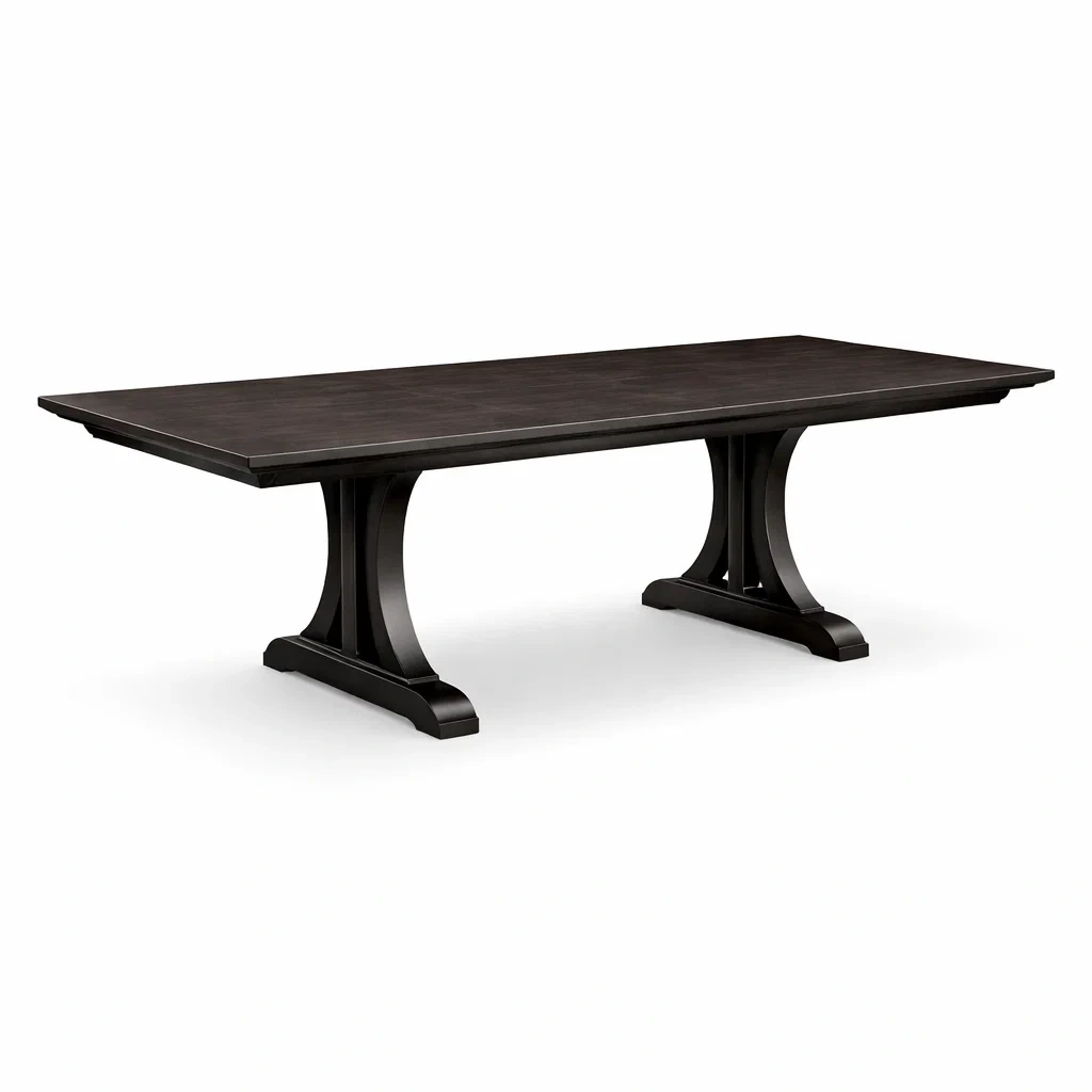Table à manger rectangulaire en bois massif noir-ELEGANTROOMcraft