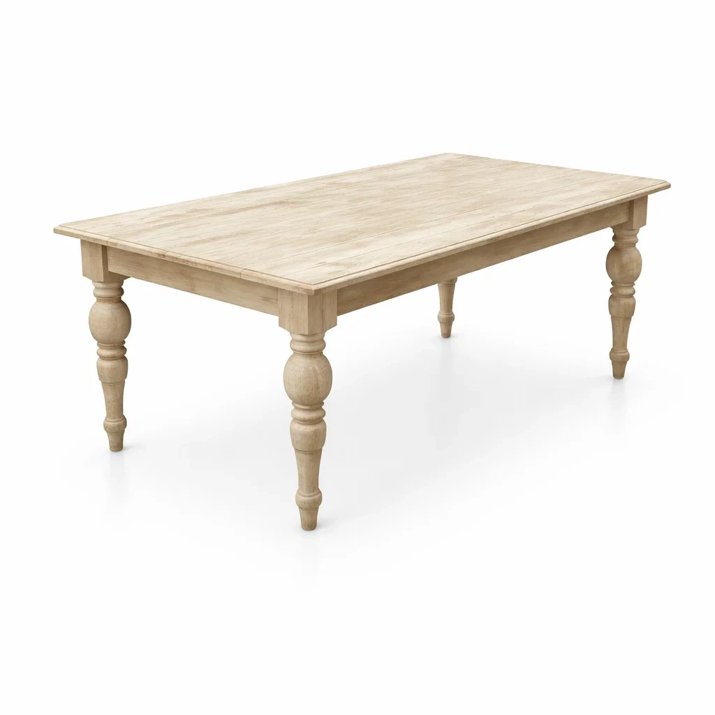 Table à manger en bois de chêne beige-ELEGANTROOMcraft