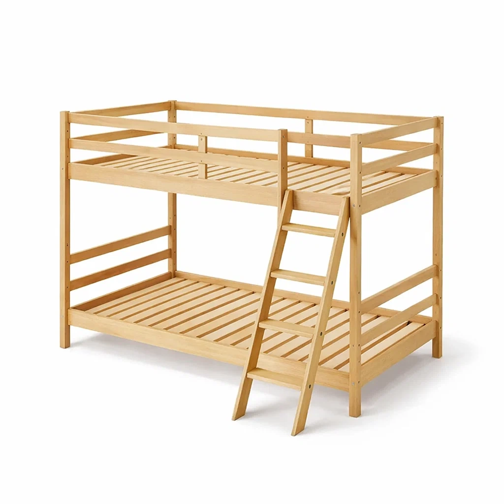Lit superposé en bois de pin avec échelle-ELEGANTROOMcraft