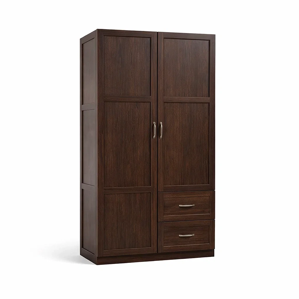 Armoire en chêne marron avec portes et tiroirs-ELEGANTROOMcraft