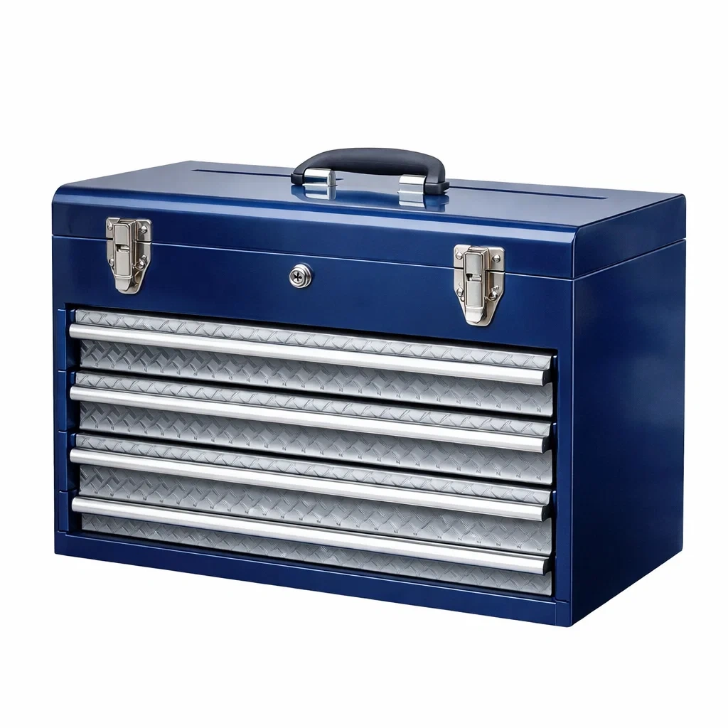 Boîte à outils en métal bleu avec tiroirs 51x22x38 cm-NESTCOMFORTZONE