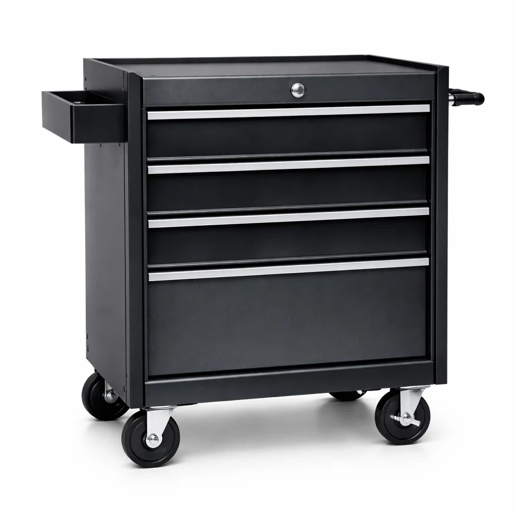 Chariot à outils en acier noir avec tiroirs et roues-NESTCOMFORTZONE