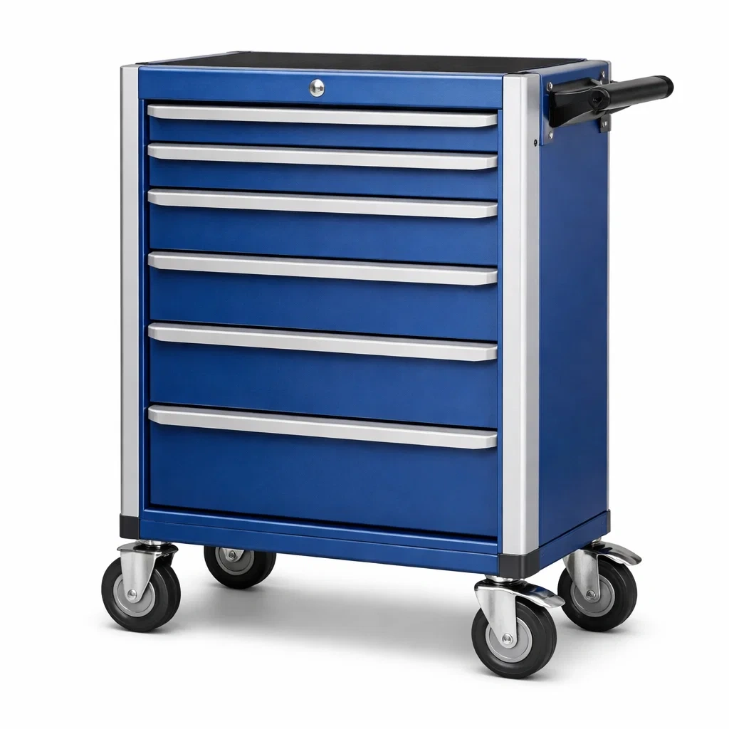 Chariot à outils en acier avec tiroirs bleu-NESTCOMFORTZONE