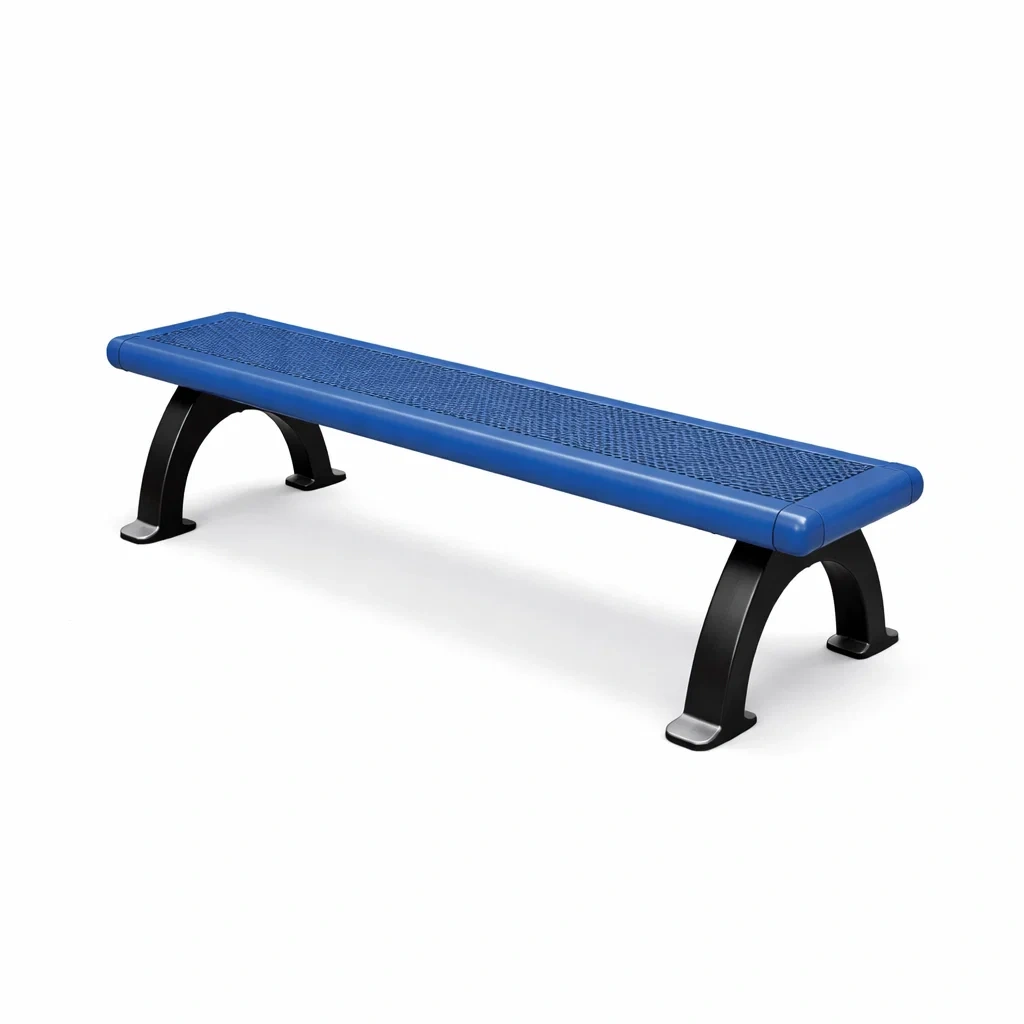 Banc rectangulaire en acier bleu pour extérieur-NESTCOMFORTZONE