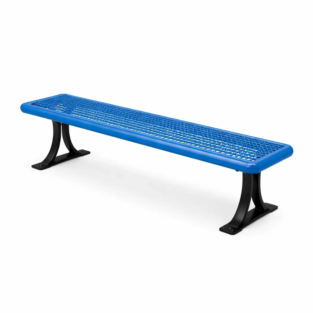 Banc en métal bleu pour extérieur 180x40x45 cm-NESTCOMFORTZONE