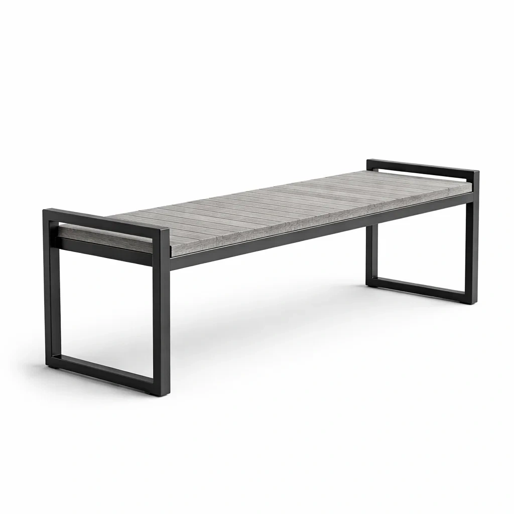 Banc en bois composite et métal 180x40x45 cm-NESTCOMFORTZONE