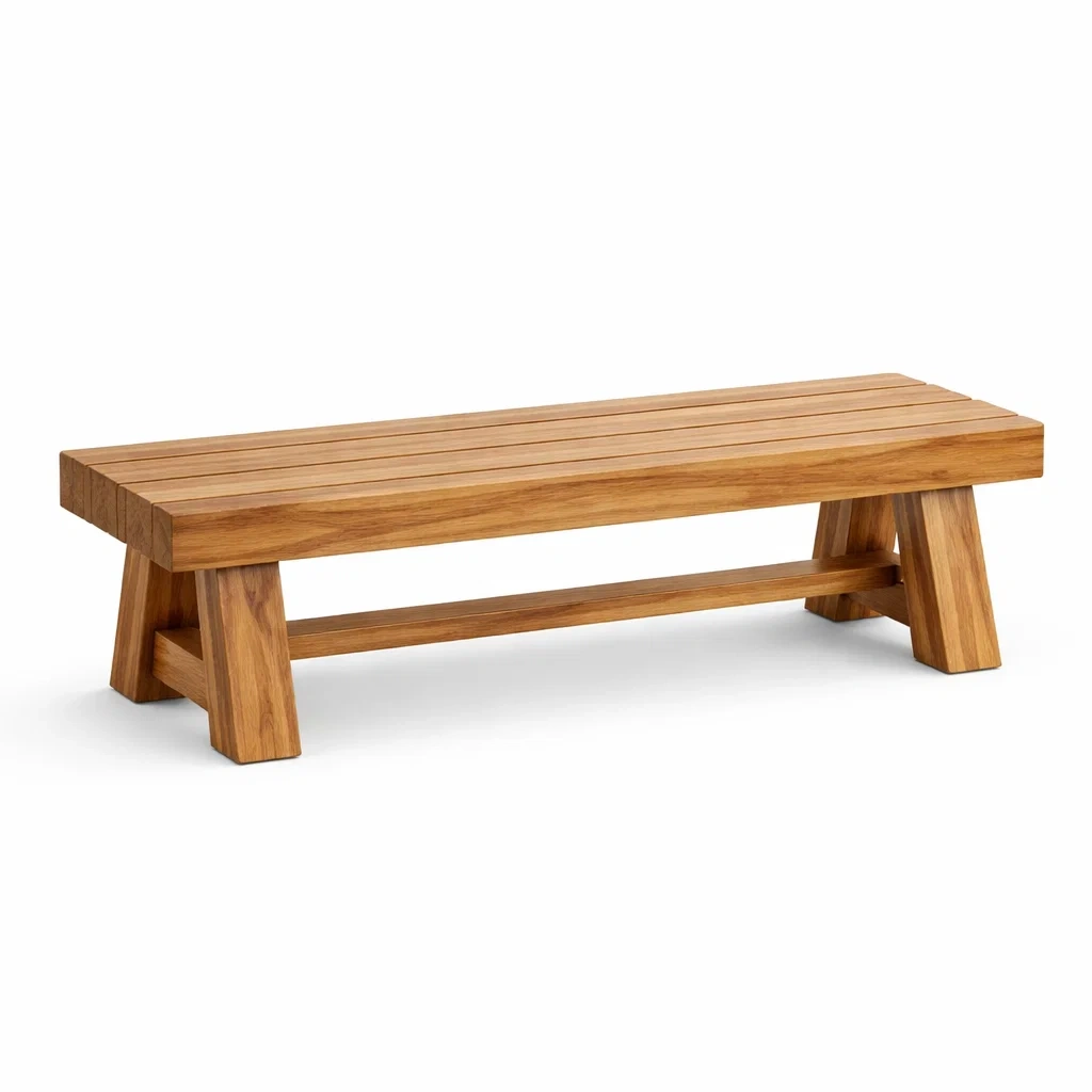 Banc rectangulaire en bois de teck-NESTCOMFORTZONE