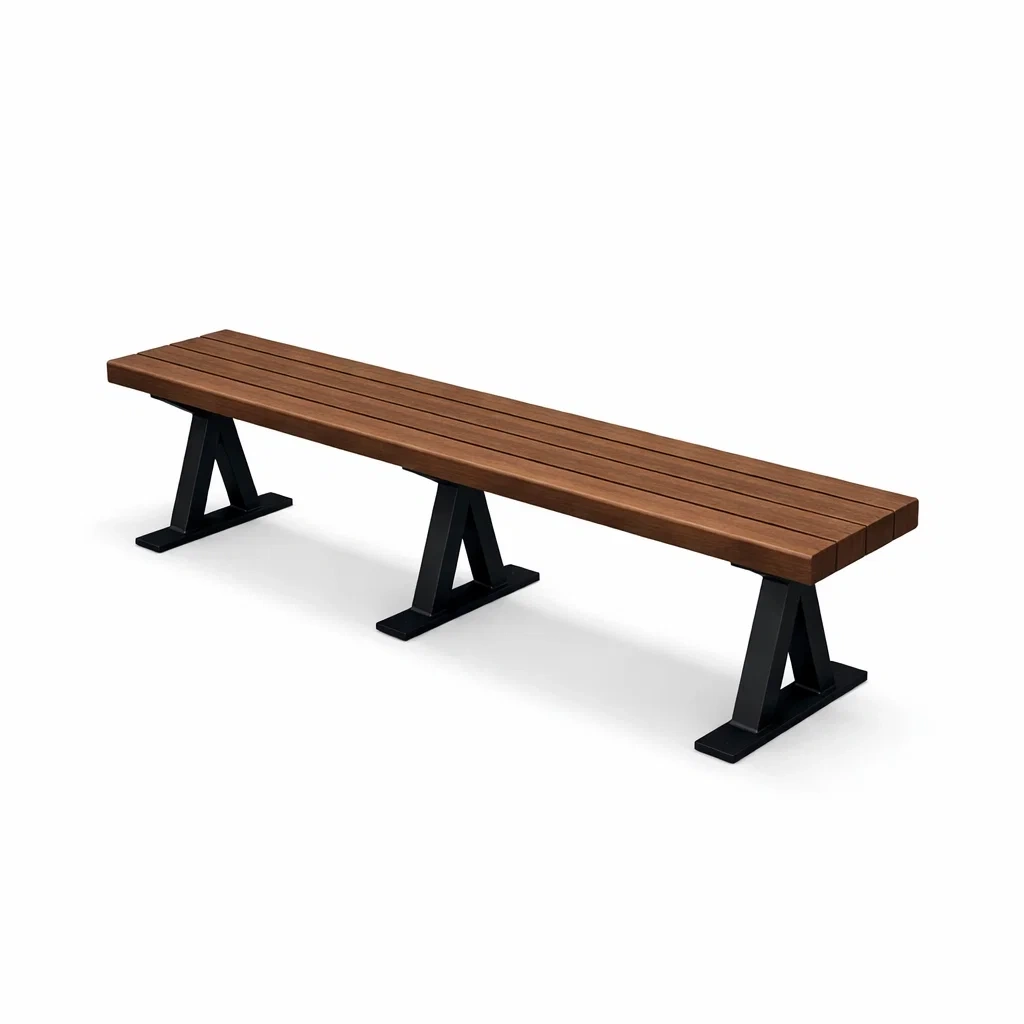 Banc en bois d'acacia et acier marron et noir-NESTCOMFORTZONE