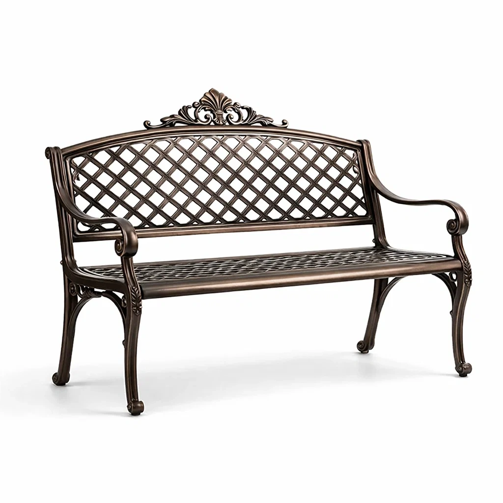 Banc de jardin en fonte d'aluminium bronze-NESTCOMFORTZONE