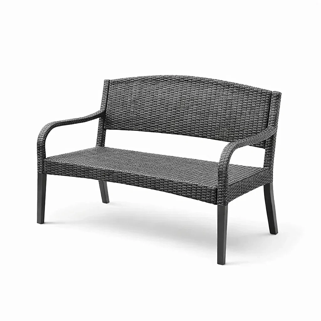 Banc de jardin en aluminium et résine tressée Gris-NESTCOMFORTZONE