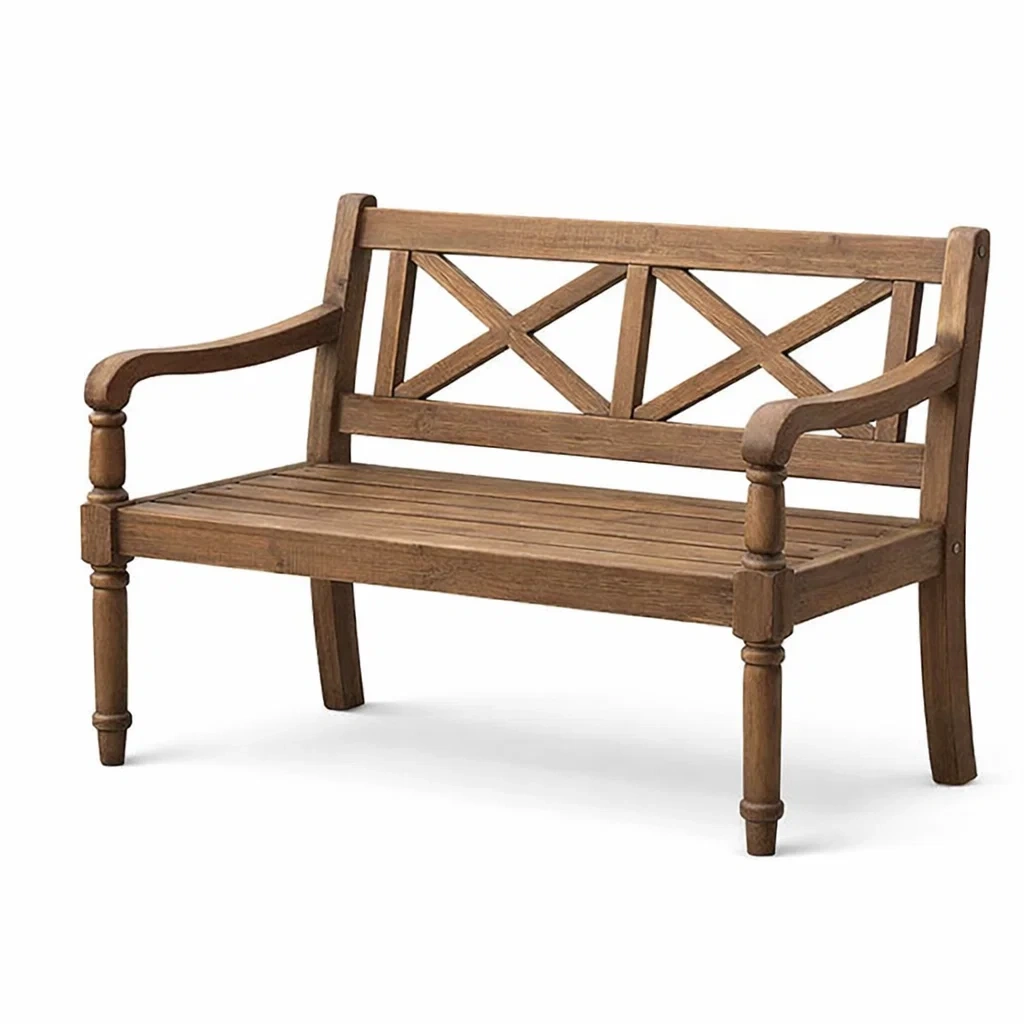 Banc de jardin en bois massif brun-NESTCOMFORTZONE