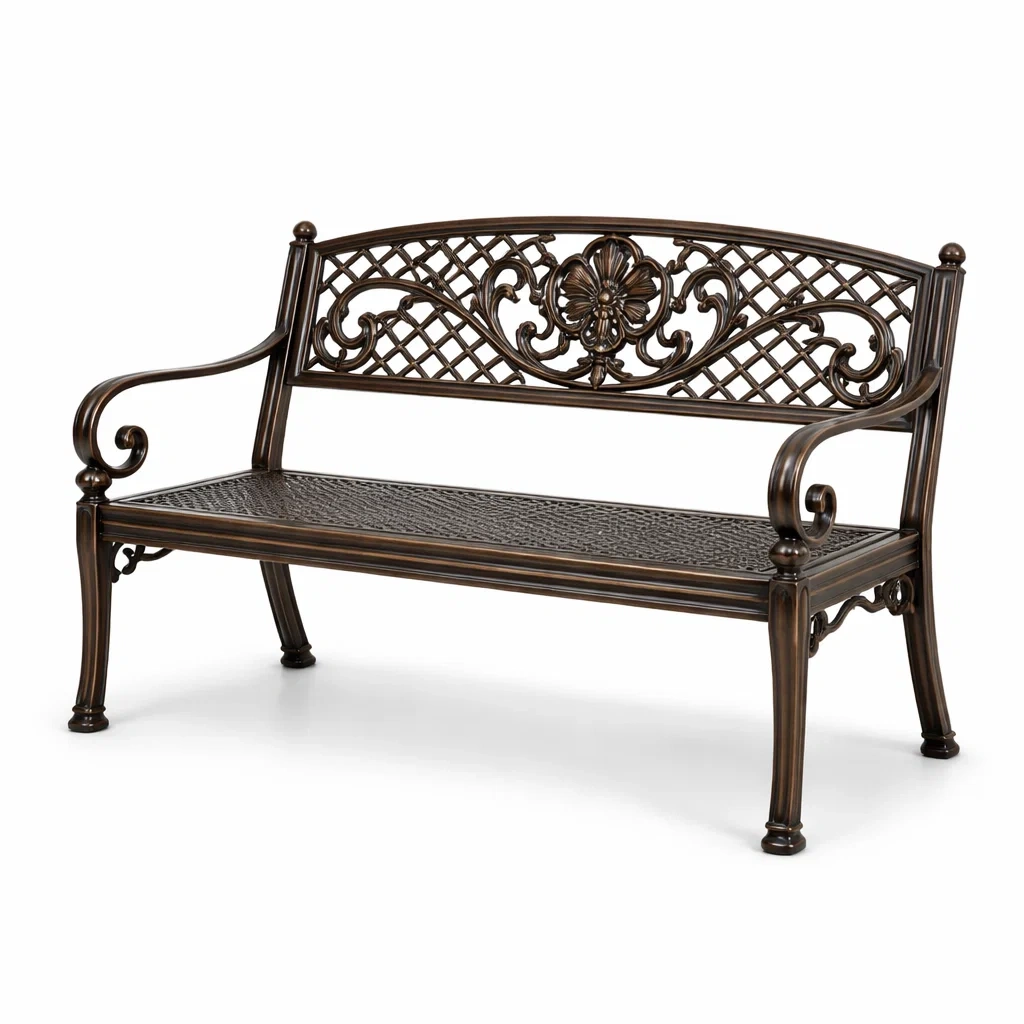 Banc de jardin en aluminium bronze-NESTCOMFORTZONE