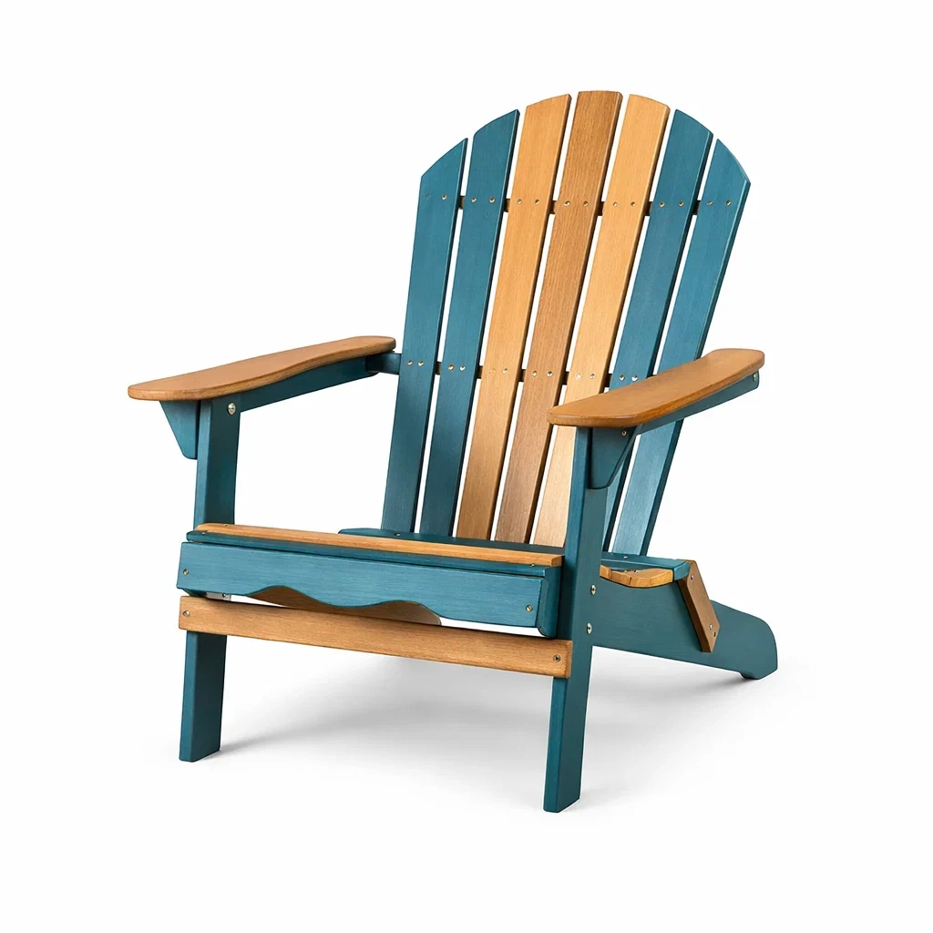Chaise Adirondack en plastique et bois-NESTCOMFORTZONE