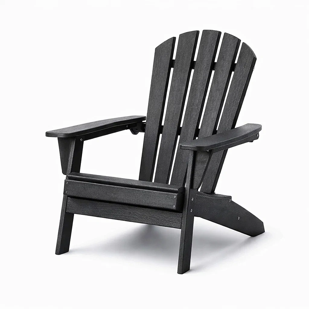 Chaise Adirondack en plastique Noir-NESTCOMFORTZONE