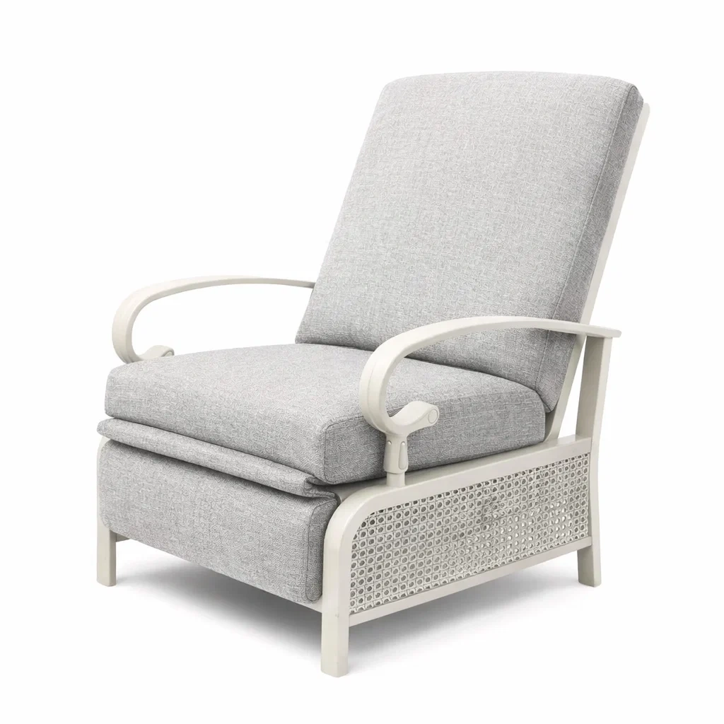 Fauteuil en tissu polyester Gris avec cadre en aluminium-NESTCOMFORTZONE