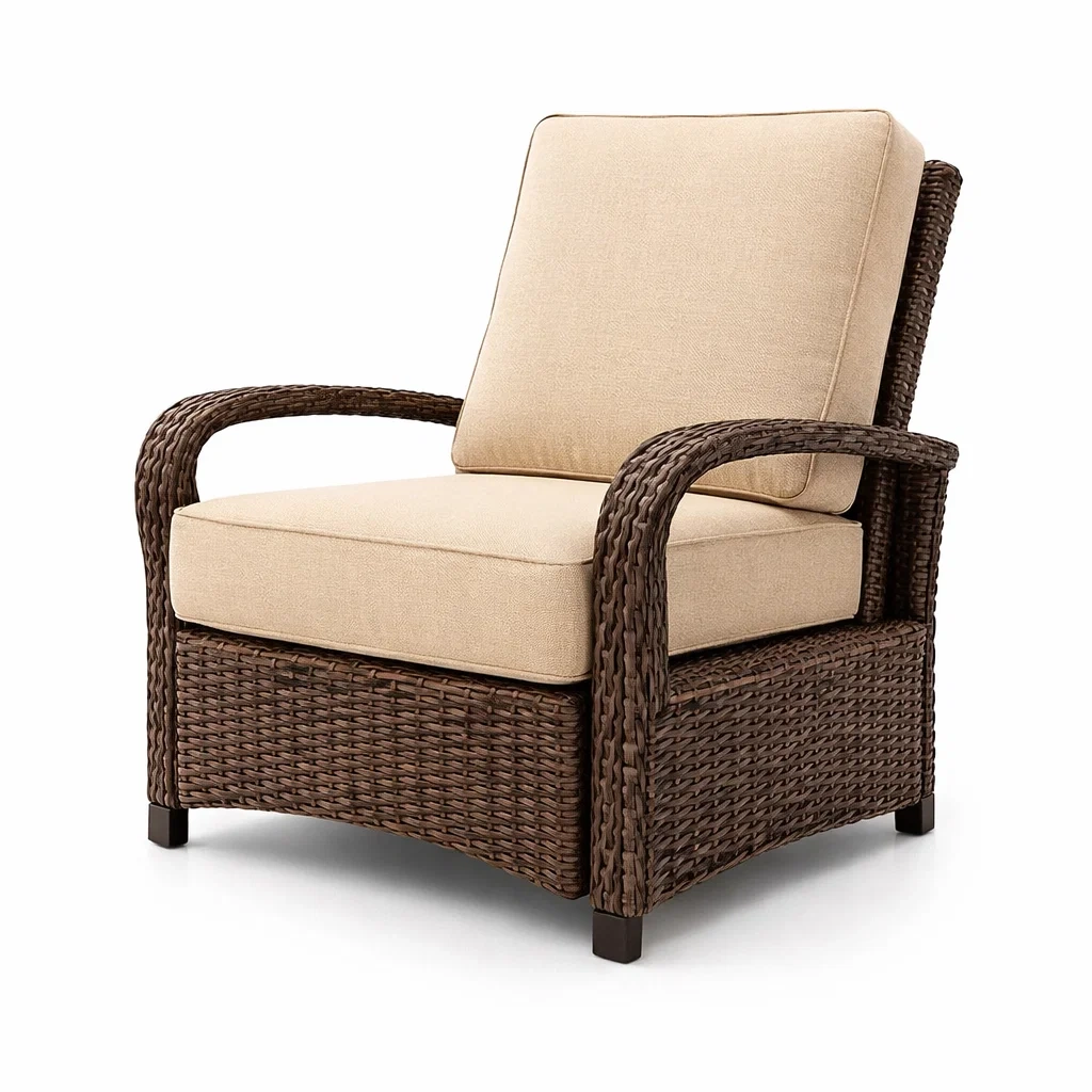 Fauteuil en rotin synthétique Marron Crème 75x85x90 cm-NESTCOMFORTZONE