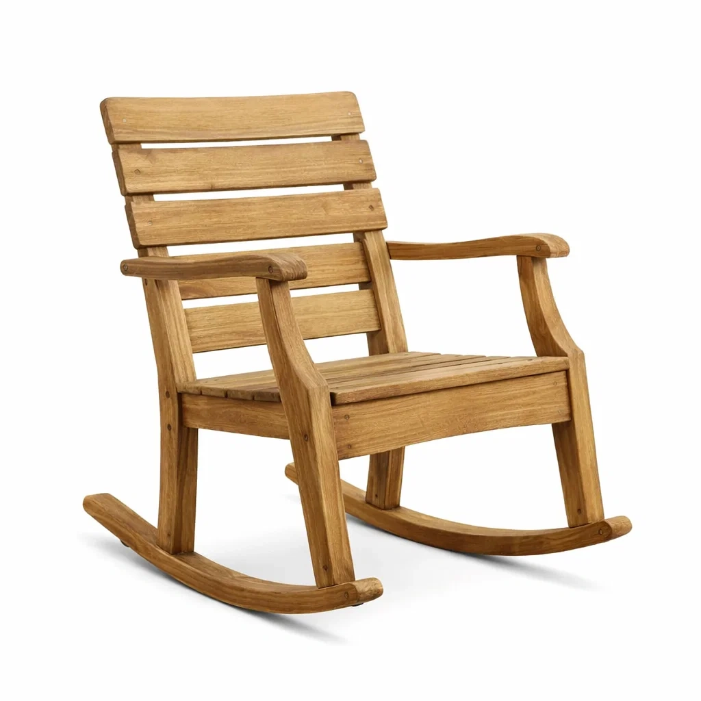 Fauteuil à bascule en bois de teck-NESTCOMFORTZONE