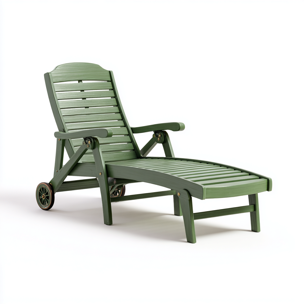 Lettino da sole-resina-plastica-205x72x83 cm-Verde-stile classico-Sofaupden