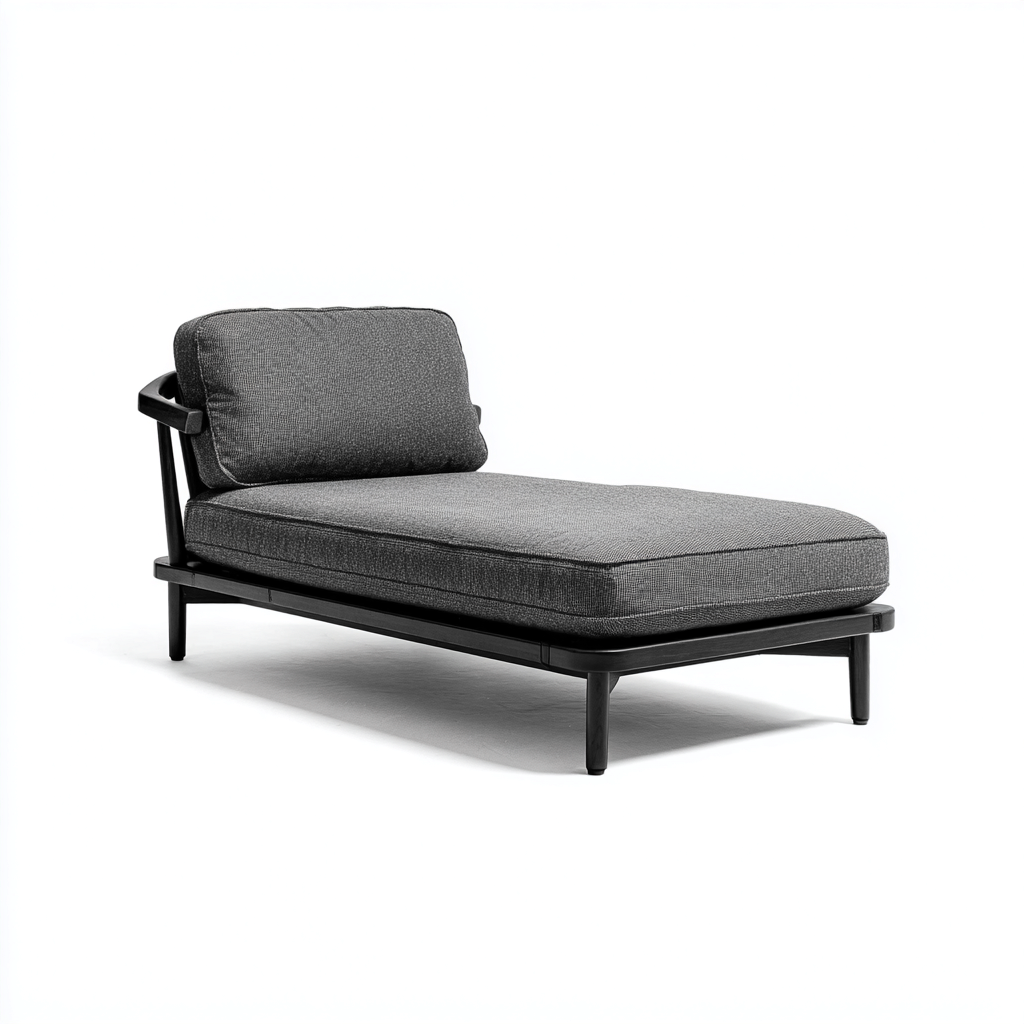 Lettino da sole-metallo-tessuto outdoor-196x72x70 cm-Grigio-Nero-stile contemporaneo-Sofaupden