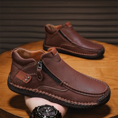 mens handmade genuine leather orthopedic walking boots