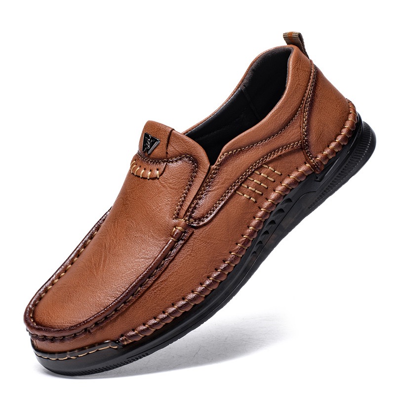 mens handmade genuine leather orthopedic loafers 