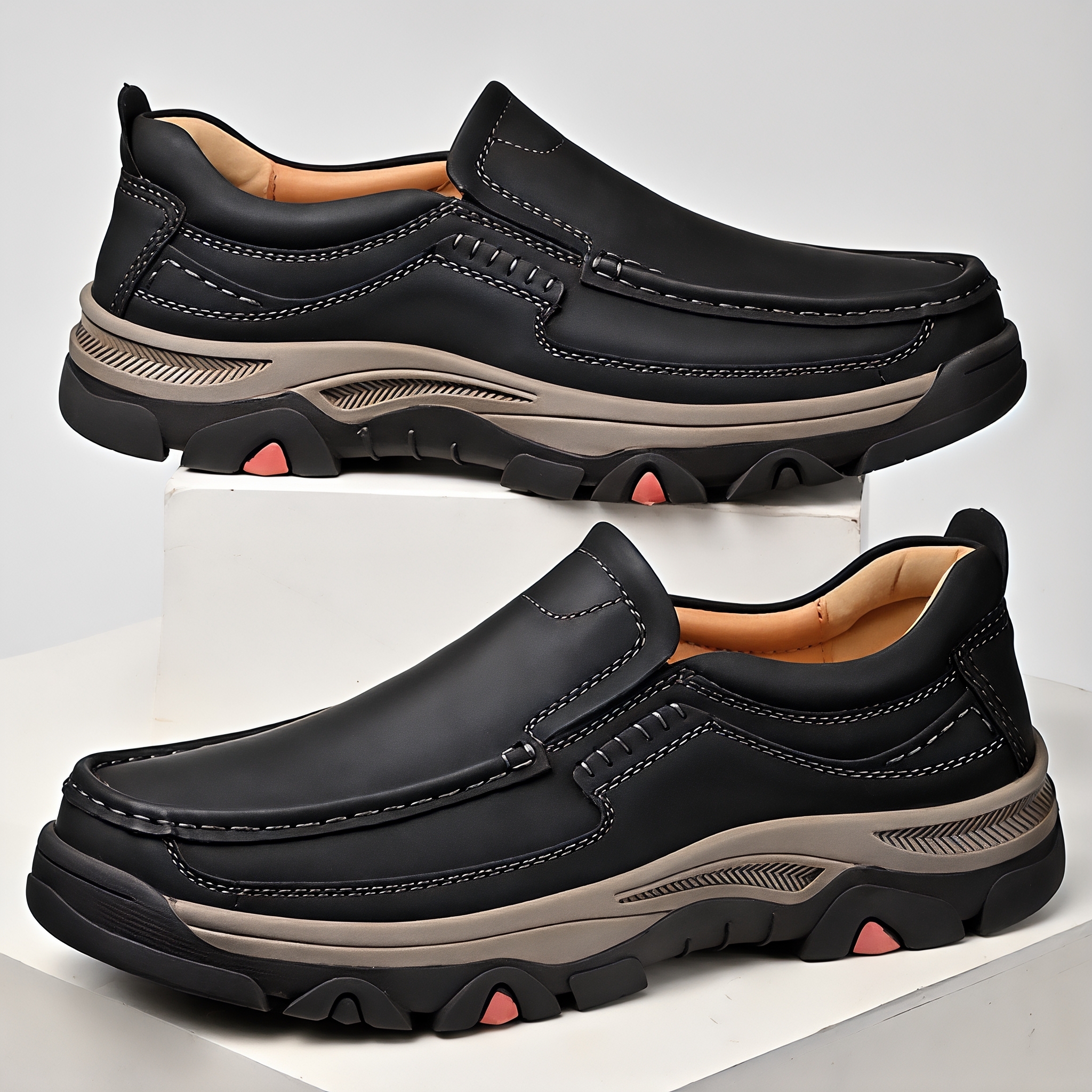 ⏰Promotion 50% OFF - Men's Comfort Orthopedic Leather Slip-On Loafers — Easy On & Arch Support