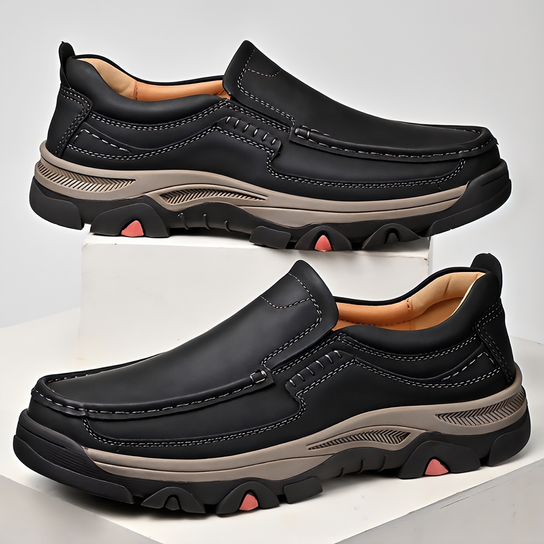 ⏰Promotion 50% OFF - Men's Comfort Orthopedic Leather Slip-On Loafers — Easy On & Arch Support