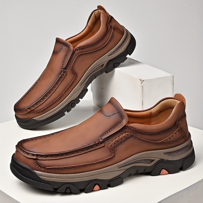 ⏰Promotion 50% OFF - Men's Comfort Orthopedic Leather Slip-On Loafers — Easy On & Arch Support